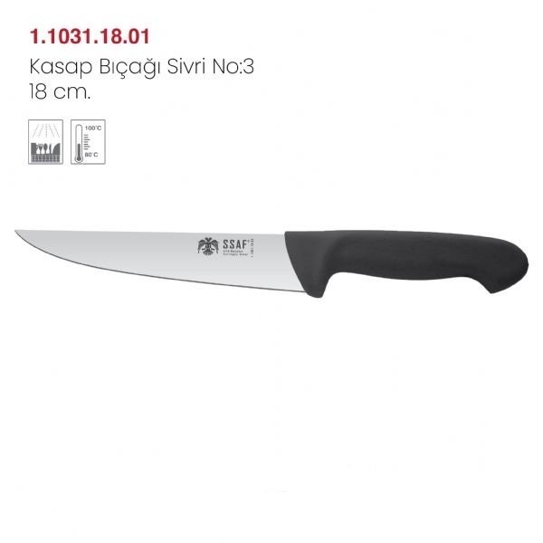 SSAF KASAP BIÇAĞI SİVRİ NO:3 - 18 CM - 1.1031.18.01