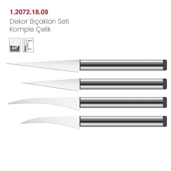 SSAF DEKOR BIÇAK SETİ 4'LÜ KOMPLE ÇELİK - 1.2072.18.09