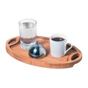 BİRADLI TÜRK KAHVE SUNUM SETİ AHŞAP OVAL 25*18*1,8 CM - GRV-307