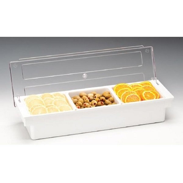 ZİCCO POLYCARBONAT KAPAKLI 3'LÜ BAR KONTEYNER 50 x 16 x H: 9,5 CM - ZCP 303-2