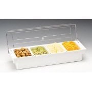 ZİCCO POLYCARBONAT KAPAKLI 4'LÜ BAR KONTEYNER 50 x 16 x H: 9,5 CM - ZCP 304-2