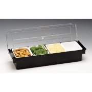 ZİCCO POLYCARBONAT KAPAKLI 4'LÜ BAR KONTEYNER 50 x 16 x H: 9,5 CM - ZCP 304-3