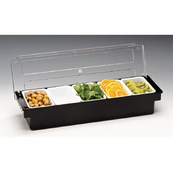 ZİCCO POLYCARBONAT KAPAKLI 5'Lİ BAR KONTEYNER 50 x 16 x H: 9,5 CM - ZCP 305-3