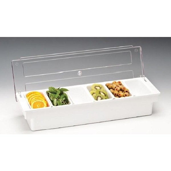 ZİCCO POLYCARBONAT KAPAKLI 6'LI BAR KONTEYNER 50 x 16 x H: 9,5 CM - ZCP 306-2