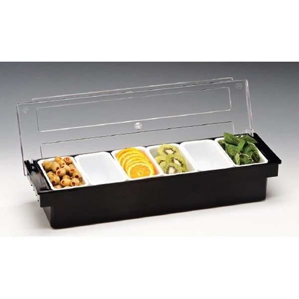 ZİCCO POLYCARBONAT KAPAKLI 6'LI BAR KONTEYNER 50 x 16 x H: 9,5 CM - ZCP 306-3