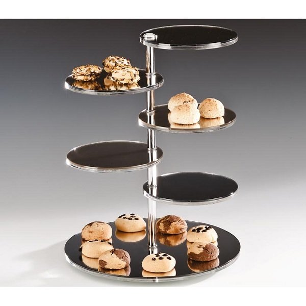 ZİCCO AYNALI 5 KATLI AYARLANABİLİR TEŞHİR STANDI Ø 28CM H:40CM - ZCP 218