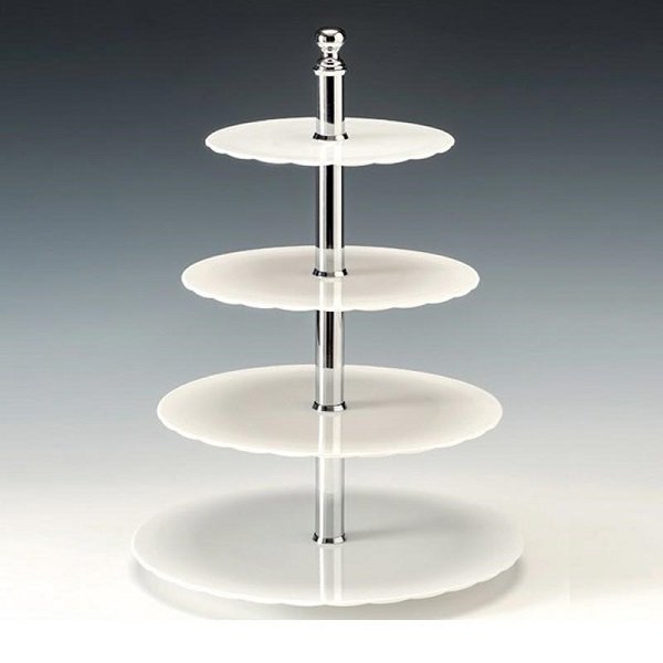 ZİCCO POLYKARBONAT TEŞHİR STANDI BEYAZ Ø 19-23-27-31CM H:42CM - ZCP 712-2