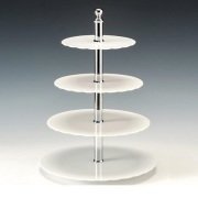 ZİCCO POLYKARBONAT TEŞHİR STANDI BEYAZ Ø 19-23-27-31CM H:42CM - ZCP 712-2
