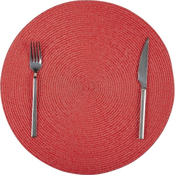 BİRADLI PVC YUVARLAK AMERİKAN SERVİS KIRMIZI 38 CM - BRD-1840