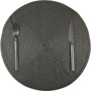 BİRADLI PVC YUVARLAK AMERİKAN SERVİS SİYAH 38 CM - BRD-1838