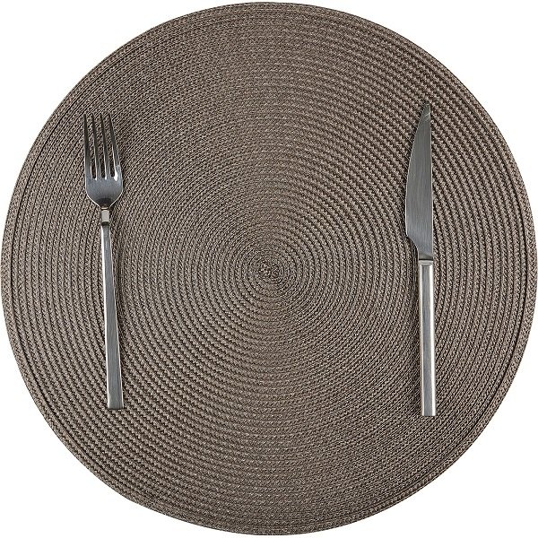 BİRADLI PVC YUVARLAK AMERİKAN SERVİS KAHVE RENGİ 38 CM - BRD-1839