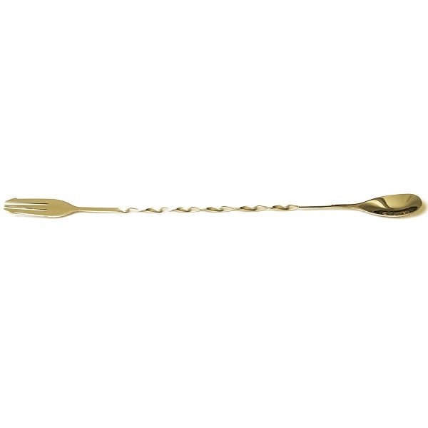 BİRADLI BAR KAŞIK ÇATALLI BURGULU 33 CM ALTIN - BRD-682-ALTIN