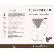 EPİNOX CAM KAHVE DEMLEME FİLTRELİ 1000ML CK-1000