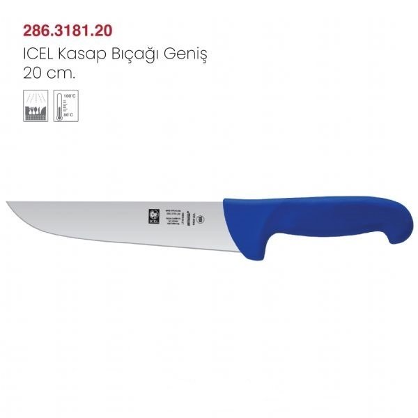 ICEL KASAP BIÇAĞI GENİŞ 20 CM MAVİ - 286.3181.20